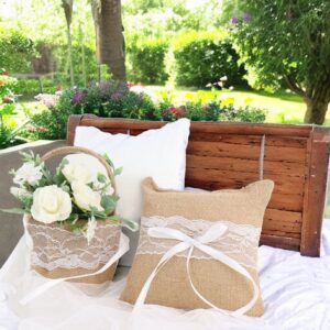 Burlap Favour Basket and Ring bearer pillow